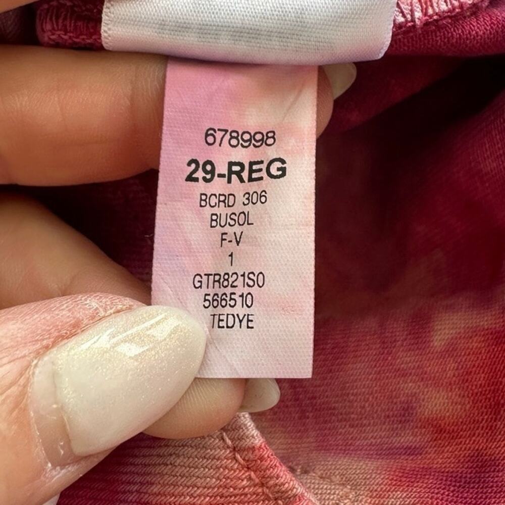 Gap Women's Cheeky Straight Pink Tie Dye High RIse Jeans. Size 8/29 Reg, NWOT - Picture 6 of 6